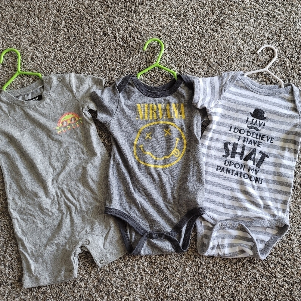 Hurley/Nirvana Set of Onesies - 12mo
